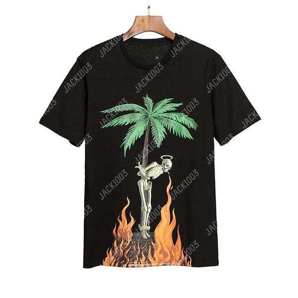 Palm Pa 24SSs Summer Letter Flame Printing Logo T Shirt Freund Geschenk Lose übergroßer Hip Hop Unisex Kurzarm Liebhaber Stil Tees Engel 2020 XPC