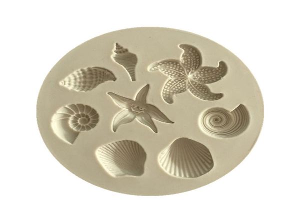 Seesterne Kuchenform Ozean biologische Conch Sea Shells Schokoladenkuchen Silikonform DIY Schokoladenform Küche Flüssigkeit Kuchen Werkzeuge WB7708508
