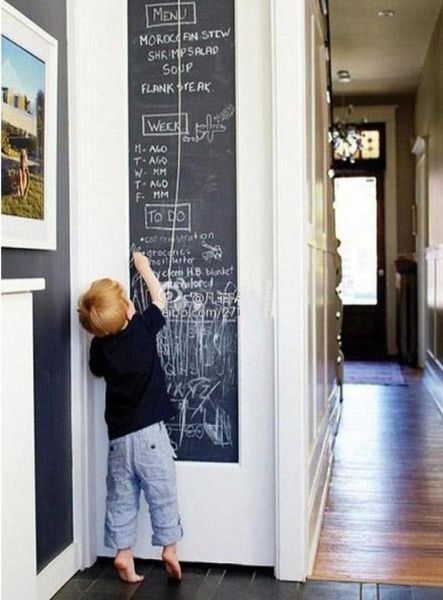 45x200 cm Chalkboard Wandaufkleber Blackboard Schwarzer Kreidebrettaufkleber Mini Tragbarer Abziehbilde -Schale auf der Handpapier für Kinder Chi6487434