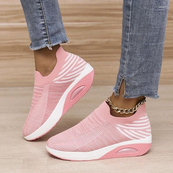 Casual Shoes Tennis Socken Walking Air Kissen Nicht -Slip -Orthopädische Damenplattform Mules atmungsaktiv