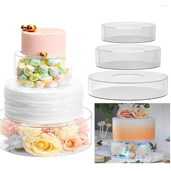 Decorazione per feste 1ps trasparente trasparente riempimento acrilico rifornimento vassoio per torta matrimonio e compleanno a sorpresa fai -da -te arredamento per baby shower decorazioni