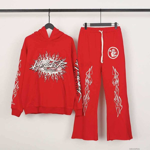 Tasarımcı Hoodies Moda Erkek Sweatshirt Sokak Giyim Trend Marka Red Flare Baskılı Saf Pamuklu Hoodie Sweater Erkek Kadın