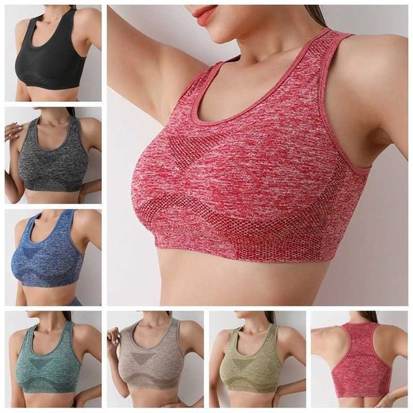 Aktive Unterwäsche Frauen Sport Bras Yoga Top Weste Hochschockdicht schnell trocknend Yoga Fitnessfitness Unterwäsche Ladies Seamless Sportswear D240508