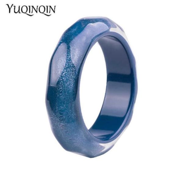 Pulseiras clássicas de manguito de resina para mulheres novas moda colorida azul acrílico pulseira larga fêmea jóias de festas de festas simples q8053769