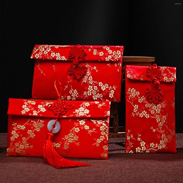 Geschenkverpackung Red Envelope Chinesischer Stil Stickerei Brokat Tuch Lucky Money Bag Handy Tasche Hochzeitsjahr Partyzubehör