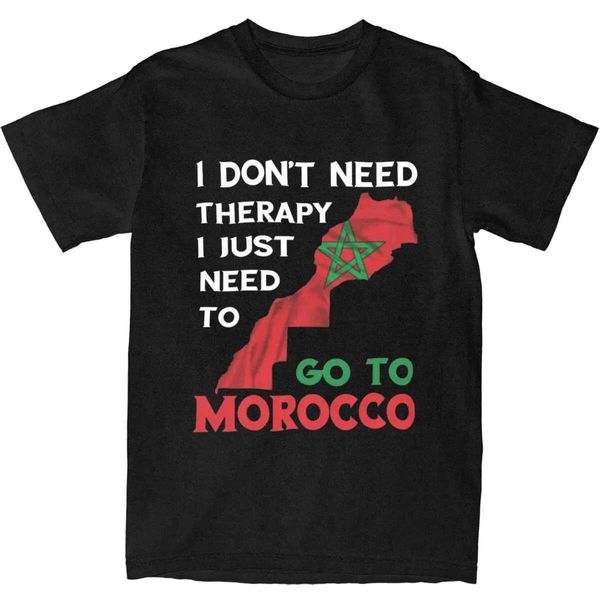 T-shirt maschile t-shirt bandiera marocchina estate fresca maglietta retrò di cotone cotone maschile maniche corta topl2405