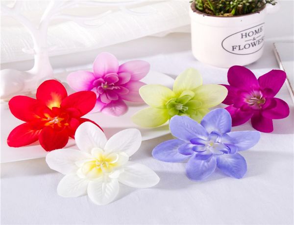 100pcs colorido de flor artificial cabeça novos estilos de orquídea artificial Flores artesanais de seda para o casamento da sala de natal decoração7285623