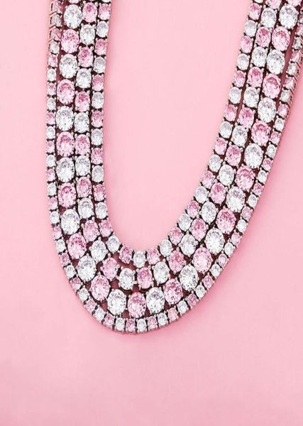 3456mm 16quot24quot hip hop bling bling ghiacciato rosa bianco bidone tono cz pietra da tennis cokers collana per uomo rapper da uomo2046759