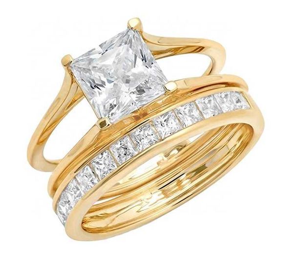 Heißer Verkauf von Moissanite Jewelry Big Diamond Verlobungsring Mode 14K Solid Gold Ehering Ringe