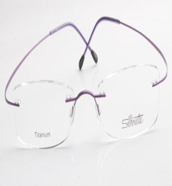 Silhouette Wholewholeluxurybrand Titanio Tear Tear Frame senza vite con BAX 7425917