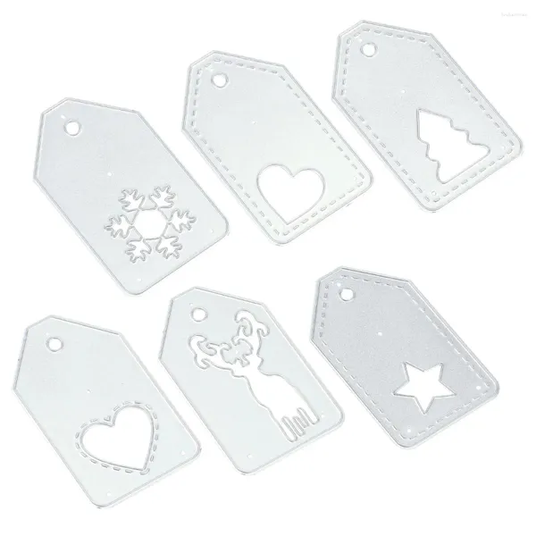 Depolama Şişeleri 6 PC/Set Tebrik Kartları Noel Tag Die Metal Kesme Kabartma Kaldırım Şablonları El Sanatları Kesme Çocuk