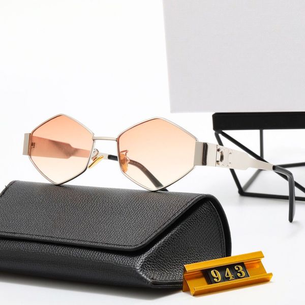 Moda Metal Metal Héxagonal Sunglasses Triomphes Triomphes Polarize Luxurize Sun Glasses Designer Sunglasses Mens Hot Round Glasses Photo foto do óculos de praia Somb