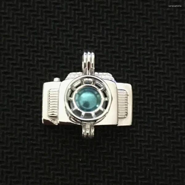 Подвесные ожерелья S925 Серебряная камера медальон стержной монтаж