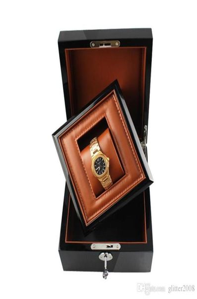 Uhrenbox Holz ohne Logo Metall Lock Paint Brand Watch Gift Box mit PU -Kissen Glitter20088108821