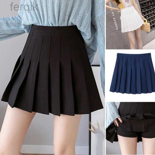 Sainhas Skorts Mulheres meninas plissadas saia de tênis de menina com shorts internos uniformes escolares saia de dança Hight Wight Wight Yoga Badminton Dress D240508