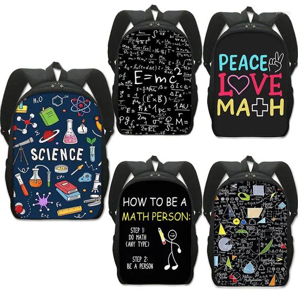 Backpack Science Science Mathematical Stampa fisica per adolescenti ragazzi ragazze bookbags Daypack chimica borse da scuola per bambini regalo per bambini