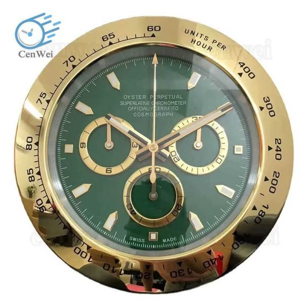 Orologio da parete del design di lusso orologio in metallo grande metallo orologio da parete a buon mercato gmt orologio da parete verde-yunxiang8