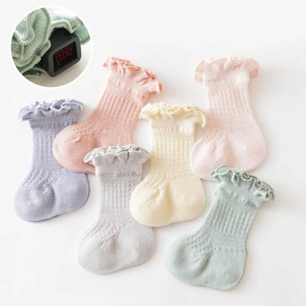 Crianças meias 2023 Primavera verão Meia bebê Hollow Girls menino da perna mais quente joelho high long sox infantil algodão mangueira princesa crianças Sokken