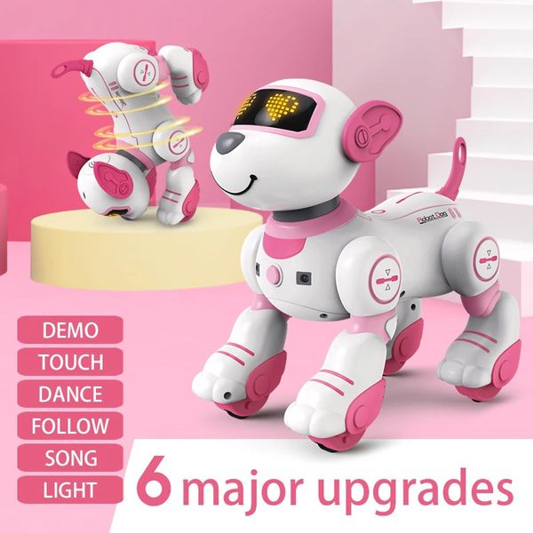 Electronic Pet Electronic RC Robot Dog Voice Remote Control Toy Control Funing and Dancing Robot Dog Childrens Regalo di compleanno 240424