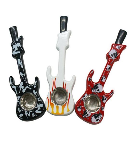 Smoking Pipes Forma di chitarra Tabacco Pipes Porta di sigarette di tabacco in metallo Shisha Hookah Fumo Accessori ASSORT YW8202140369