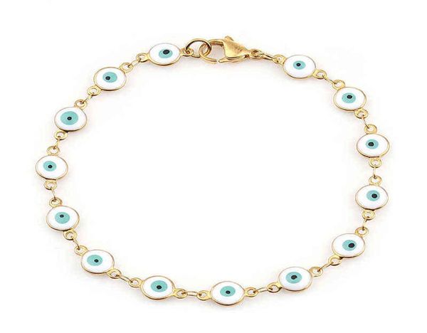 304 braccialetti in acciaio inossidabile Bracciale malvagio colorato per occhio turco per le donne regali di gioielli da uomo 6524953