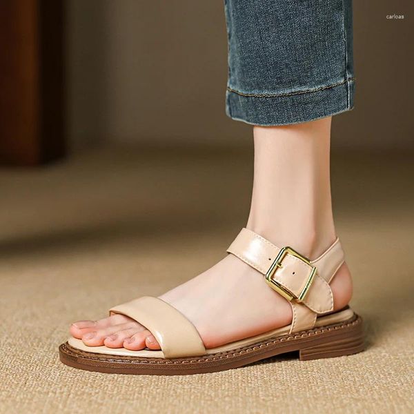 Freizeitschuhe Mode Sandalen Frauen Low Heels Elegant Open Toe Slingback für nicht rutschfeste Soft allein Sandalias de Mujer Sommer