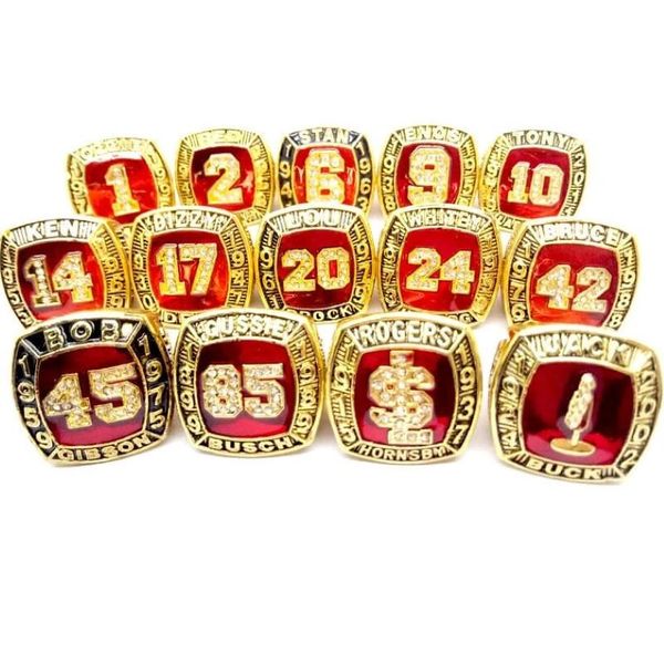 Einfacher Design -Legierungs -Champion Ring für Männer Cardinal Hall of Fame World Series 14 Sets 252k