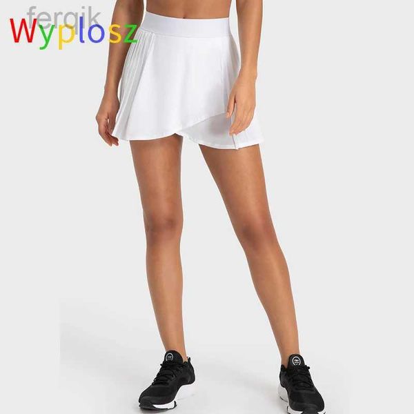 Skirts Skorts Wyplosz femmina Donne nere da tennis Gonna eleganti allenamento bianco atletico finto due pezzi Sport Sports Pocket Pocket Free Shipping D240508