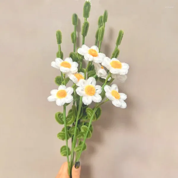 Dekorative Blumen künstlicher Gänseblümchen fertige Plüsch Twisted Stick DIY Twist Eucalyptus Blätter Valentinstag Romantische Geschenke Home Decor