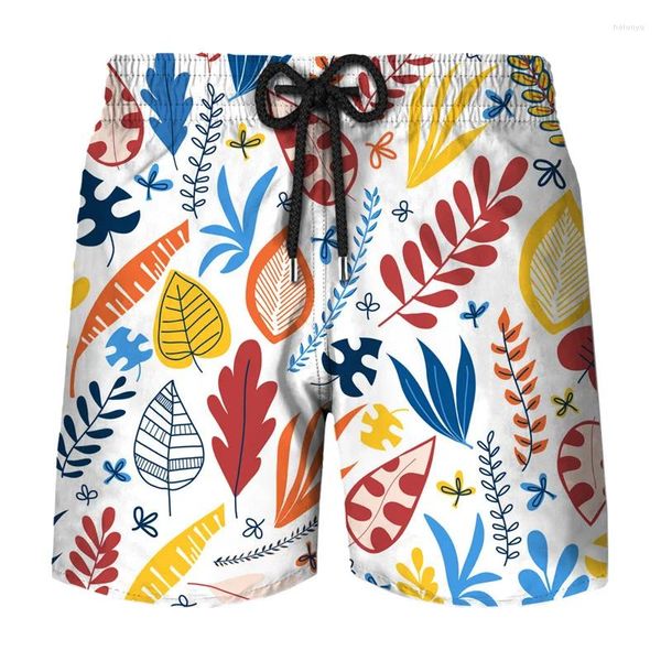 Shorts maschile piume 3d pantaloni da spiaggia casual stampato estate hawaii costume da bagno da bagno surf bordo per bambini tronchi da nuoto ghiaccio