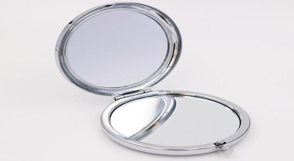 Nuovo specchio tascabile Silver Blank Specchi compatti ottimi per il regalo per la festa di nozze per trucco cosmetico fai -da -te5249759