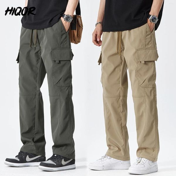 Pantaloni da uomo hiqor uomini esterni escursionisti cargo primavera estate pantaloni di cotone maschio armi di allevamento di joggers multi -tasca