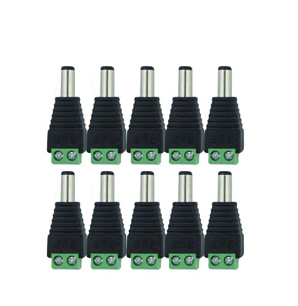 100 PCs 12V 2,1 x 5,5 mm DC POWLE MASCO MASCO ADAPTOR DO CONECTOR Adaptador Plugue para CCTV LED LED LED LL LL