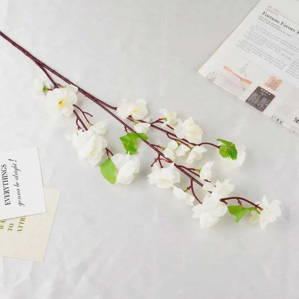 Fiori decorativi ghirlandes artificiale fiore rosa rosa pesca fiore ramo di ciliegia plum fiori blossom disposizione per matrimoni accessori per camera arredamento natalizio domestico