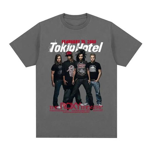 S Новая рок-группа Tokio Hotel Music Print Music Men Women Hip Hop Punk Gothic футболка Pure Cotton Full Ship Rish-рукав J240506