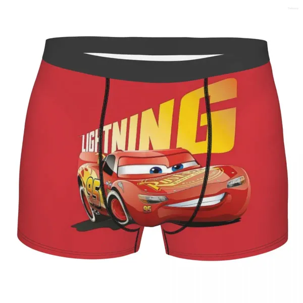 Underpants Iluminação personalizada McQueen Boxers Shorts Men Cars Briefs Rouphe