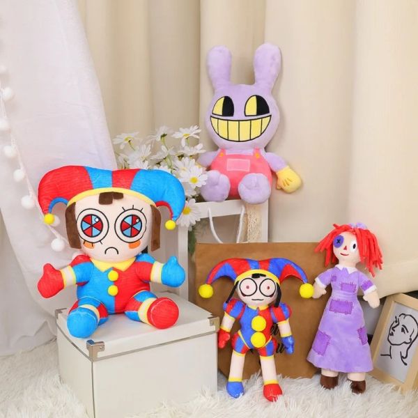 Miniaturen 25 cm digitaler Zirkus Plüschspielzeug Erstaunlicher Zirkus Clown Kaninchen Plüsch Puppen Cartoon Peripherie Stoffspielzeug Kinder Erwachsene Weihnachtsgeschenk