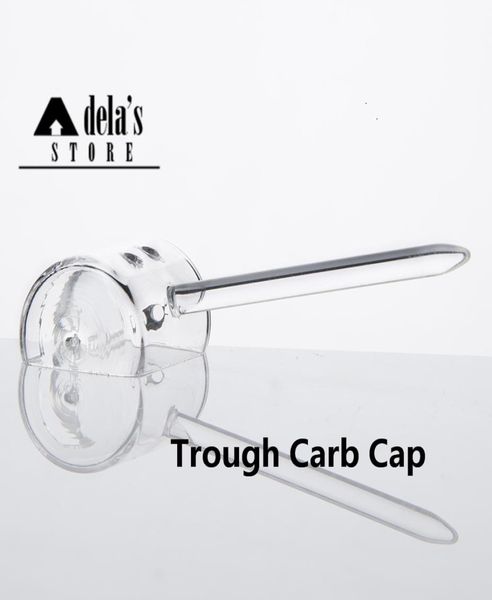 Trough Carb Cap Quartz Banger Nail 34 pollici con manico verso l'alto o verso il basso Due fori d'aria Dozer DAB RIG 3565087701