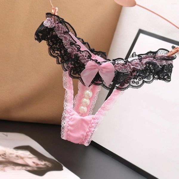 Calcinha feminina sexy cintura baixa lça cueca cronometra abertura de gordura transparente gent