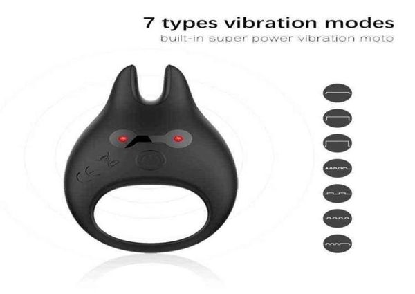 NXY für Herrenring Penis Vibration Hockring Silikonspielzeug Verzögerung Ejakulation Clitoris -Stimulation für Paare Erwachsene Produkte 0121273611221