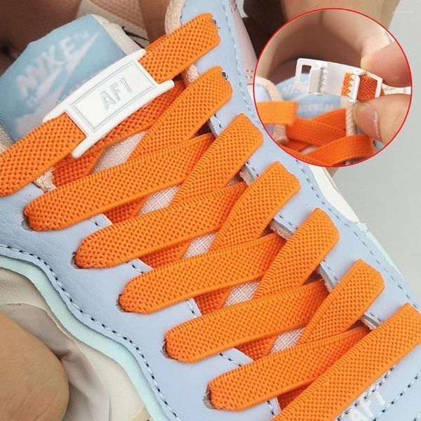 Parti di scarpa Design Shoelature a fibbia curva senza legami con lacci elastici sneaker 8mm allargata per bambini piatti per bambini per scarpe per scarpe