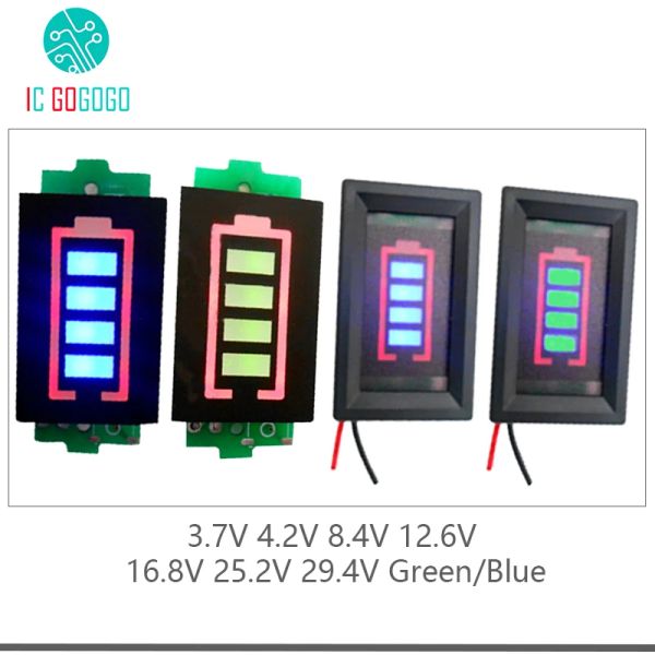 Zubehör 1s 2s 3s 4s 6s 7s Lithium -Batteriekapazitätskapazitätsanzeige Tester Display LION 4,2 V 8,4 V 12,6 V 16,8 V 25,2 V 29,4 V Stromniveau