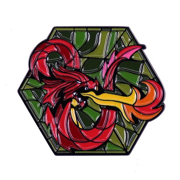 DND Vitre de vidro Logotipo Pin Pin Dungeon Master D20 Dice Tabletop Game Broche