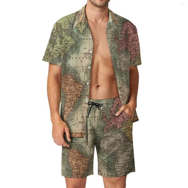 Tracce da uomo per le vacanze uomini set vintage del set di camicie casual 1811 Shorts Shorts Shorts 2 pezzi Hawaiian Suit 2xl 3xl