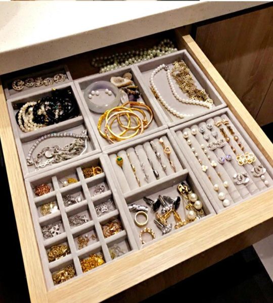Nuovo cassetto per gioielli fai -da -te porta vassoio anello regalo per braccialetti organizzatore di gioielli Organizzatore per le orecchie della dimensione SM SMI SME 6025815