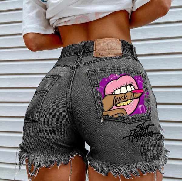 Shorts femininos Styledenim para mulheres que vendem personalidade jeans Borda de bit machada de dedos calças de fungo