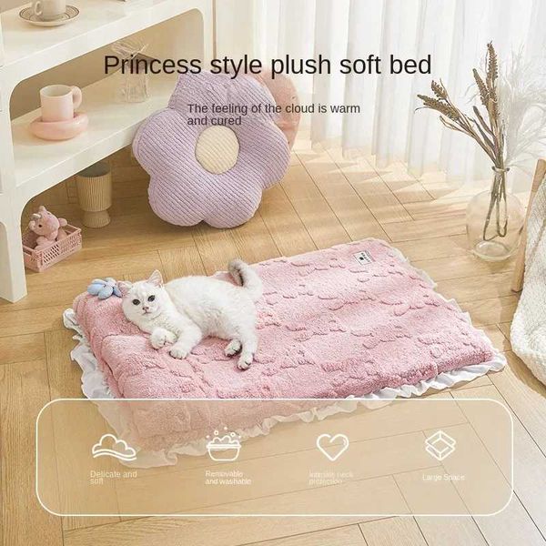 Katzenbetten Möbel Neue Haustierkatze Nest Alle Jahreszeiten Universal entfernbare und waschbare Internet -Promi Cat Sofa Kissen Hundehaus Haustier Accessoires D240508