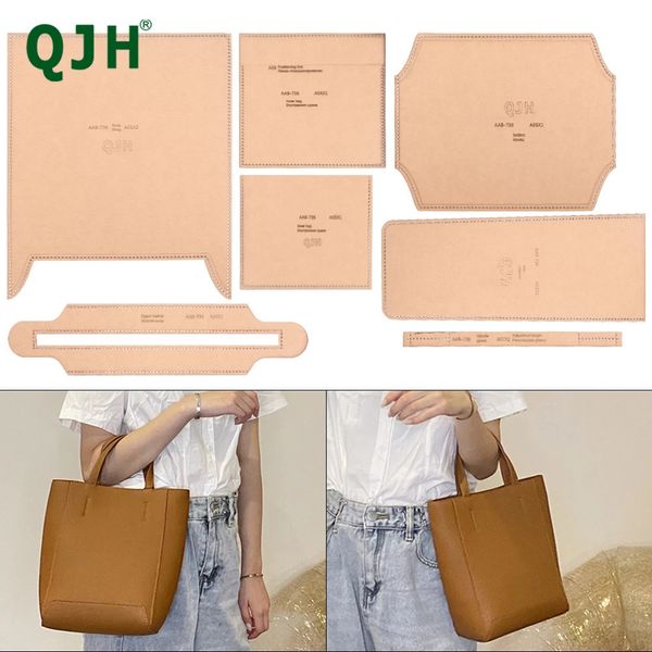 Borsa per bucket QJH Bota portatile Borsa portatile Modello acrilico Modello artigianale in pelle fai -da -te con modello di cucitura Accessori per cucire 240419