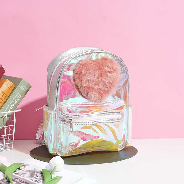 Lantejoul Princess Rainbow Backpack Cartoon personalizado Backpack de armazenamento de grande capacidade 230715