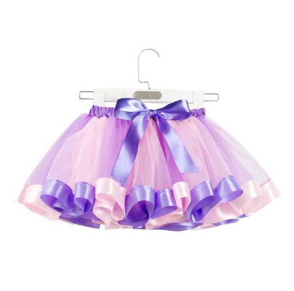 Baby Girls Regenbogen Tutu flauschiger Rock Kleinkind Prinzessin Ballett Röcke Elastic Mesh Tutu Röcke Stylish süßes weiches Tutu Kleid